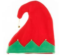 BUBEFSKD Chapeau d'elfe adulte avec cloches pour le Nouvel An Rouge et Vert Symbole de Noël Rouge Vert Avec cloches Pendentif Chapeaux d'elfe de Noël pour enfants