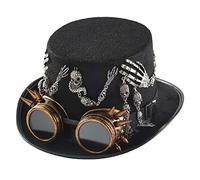 BUBEFSKD Chapeaux steampunk pour hommes avec lunettes de protection Accessoires d'Halloween pour les voyageurs du temps Steampunk