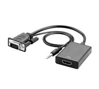 BUBEFSKD Convertisseur adaptateur VGA vers HDMI avec source d'entrée 3 5 mm 1080p vers téléviseur/moniteurs/écrans LCD vers convertisseur HDMI