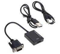 BUBEFSKD Convertisseur adaptateur VGA vers HDMI avec source d'entrée 3 5 mm 1080p vers téléviseur/moniteurs/écrans LCD vers convertisseur HDMI