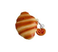 BUBEFSKD Coque de protection en silicone souple avec porte-clés Fixation Bakery Inspires Design Coque de protection antichoc pour Earbud Pro3 Écouteurs portables avec mousqueton