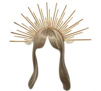 BUBEFSKD Cosplay Angel Aureole Forme Hair Hoop Femmes Maquillage Bandeau pour Festival Fête Enfants Performances Accessoires Cheveux Base Avec Trois Histoires Dorées Argent Pour Artisanat