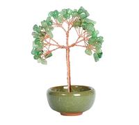 BUBEFSKD Cristal miniature décoratif Bonais Ornement d'arbre avec des pierres précieuses pour attirer la richesse Bonne chance Cadeau spirituel Décors Arbre en cristal