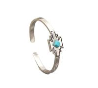 BUBEFSKD De Styles Bohème Réglable avec Vintage Turquoise Accessoire De Mode en Alliage Élégant pour Femmes Filles À Manchette Ouverte