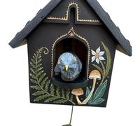 BUBEFSKD Décoration murale dynamique faite à la main en bois avec une cinétique douce qui déplace un oiseau qui crée des ombres apaisantes, art du jardin