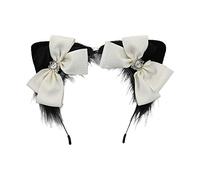 BUBEFSKD Dessin animé chaton en forme d'oreille Cerceau Mignon Live Broadcast Porte-cheveux Fête de Noël Costume Chapeaux pour enfants adultes Cadeaux et femmes adultes enfants hommes