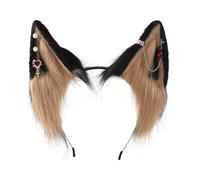 BUBEFSKD Dessin animé renards loup en forme d'oreille Hoop avec boucle d'oreille en alliage support de cheveux cosplay fête couvre-chef pour adolescents adultes Halloween bandeaux femmes adultes