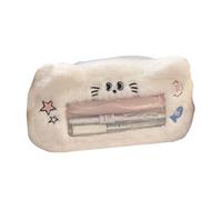 BUBEFSKD Dessin animé Sac à crayons pour chien Grande capacité Sac à crayons Belle trousse en peluche créative Retour à l'école Fournitures Peluche Dessin animé Stylo pour chien Grande capacité École