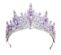 BUBEFSKD Diadème élégant en cristal pour mariée - Couronne de princesse argentée - Accessoire de cheveux pour mariage et concours de beauté, Einheitsgröße, comme décrit