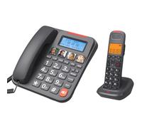 BUBEFSKD Easy Dials Kit téléphone filaire avec amplification de 28 volumes et réponse pour tous les interstices des utilisateurs Protocole compatible