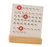 BUBEFSKD Élégant calendrier de bureau permanent en acrylique avec support en bois avec 3 anneaux Date Record pour la maison, le bureau, la salle de classe, les décors Outil de gestion du temps