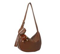 BUBEFSKD Élégant et spacieux en polyuréthane Dumpling Sac à bandoulière sous les bras Étiquettes pour sac à bandoulière à la mode avant Individus Sac à courage, marron, With pendant
