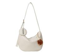 BUBEFSKD Élégant et spacieux en polyuréthane Dumpling Sac à bandoulière sous les bras Étiquettes pour sac à bandoulière à la mode avant Individus Sac à courage, Blanc., With pendant
