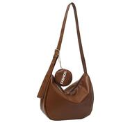 BUBEFSKD Élégant et spacieux en polyuréthane Dumpling Sac à bandoulière sous les bras Étiquettes pour sac à bandoulière à la mode avant Individus Sac à courage, marron, Without pendant