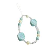 BUBEFSKD Élégant pendentif en perles fait à la main pour téléphone portable chaîne sangle mode téléphone portable corde femmes téléphone lanière bijoux clip en métal support de téléphone