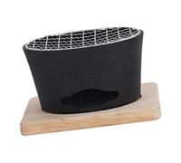 BUBEFSKD Élégante théière japonaise avec double fonction pour chauffer et griller des aliments, brûleur à charbon de bois en aluminium, four à thé en fonte d'aluminium