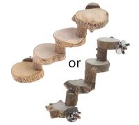 BUBEFSKD en Bois pour Perchoir À Oiseaux Plate-Forme en Bois Naturel Échelle D 4 Marches Jouet De Toilettage des Ongles pour Accessoires De Cage Perroquets Plate-Forme D'entraînement