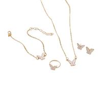 BUBEFSKD Ensemble De Bijoux Papillon Élégant Avec Assorti Bagues Clous Breloque Parfait Pour Les Déplacements Quotidiens Et Les Occasions Spéciales Accessoires Modernes Pour Femmes Urbaines