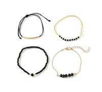 BUBEFSKD Ensemble De Bracelets Élégants en Fausses Perles Chaîne Multicouche Perles Fait À La Main Accessoire Soirée Ensemble Bracelets Mode