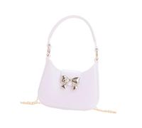 BUBEFSKD Femmes Arcs Sac à Main Élégant Épaule avec Sangle de Chaîne Lune Crossbody Portefeuille Femmes Épaule Beaux Arcs Aisselles Tendance Porte-monnaie avec Courroie de Chaîne, Blanc.