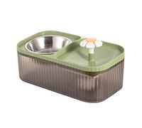 BUBEFSKD Fontaine à eau 2 en 1 pour animaux de compagnie - Périmètre silencieux - Distributeur d'eau de voiture - Pour petits chiens et chats - Bol de grande capacité