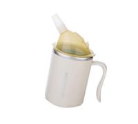 BUBEFSKD Gobelet médical inoxydable 400 ml Couvercle anti-fuite pour personnes âgées et handicapées Paille Excellent pour les aliments liquides Seul. Action :