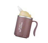 BUBEFSKD Gobelet médical inoxydable 400 ml Couvercle anti-fuite pour personnes âgées et handicapées Paille Excellent pour les aliments liquides Seul. Action :