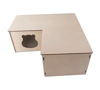 BUBEFSKD Hamster Maison en bois Nid Habitat Petits animaux Bois naturel pour cabane de jeu Multi Chambers Jouet à mâcher pour hamster Maisons de hamster et cachette