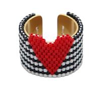 BUBEFSKD Handicraftsman Fabriqué à partir de paillettes en forme de cœur, perles antiques, plan non conformiste - Bijoux durables en acier inoxydable, cadeau, accessoires non conformistes, comme