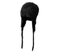 BUBEFSKD Hiver Adolescents Protection Oreille Chapeau Foulard Coupe-Vent Trapper Adultes Plein Air Vélo-Trafic Ferroviaire Tricot Chapeaux pour Femmes Adultes et Adolescents, Noir , taille unique