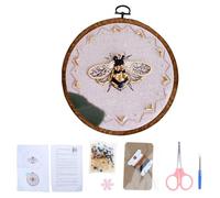 BUBEFSKD Kit de broderie de perles pour débutants, avec couture de leçons de pneus, fils en tissu et aiguilles de décoration de bureau
