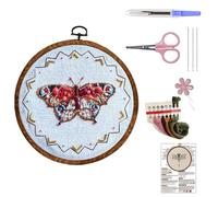 BUBEFSKD Kit de broderie de perles pour débutants, avec couture de leçons de pneus, fils en tissu et aiguilles de décoration de bureau