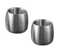 BUBEFSKD Lot de 2 verres à boire en acier inoxydable tasses à double paroi empilables tasses en métal lave-vaisselle eau sûre boisson amis de voyage tasses à café