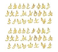BUBEFSKD Lot de 26 pendentifs en alliage de forme initiale lettre A Z - Ornements dorés - Accessoires de bijoux pour pendentif lettre anglaise
