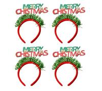 BUBEFSKD Lot de 4 bandeaux de cheveux de lettres de Noël élégantes pour les fêtes pour femmes cerceau têtes magiques couvre-chefs