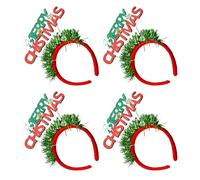BUBEFSKD Lot de 4 bandeaux de cheveux de lettres de Noël élégantes pour les fêtes pour femmes cerceau têtes magiques couvre-chefs