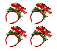 BUBEFSKD Lot de 4 bandeaux de cheveux de lettres de Noël élégantes pour les fêtes pour femmes cerceau têtes magiques couvre-chefs
