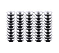 BUBEFSKD Lot de 50 moules à gâteau en aluminium - Forme semi-circulaire pour gâteaux et desserts élégants - Outil de cuisson confortable - Pour faire des moules à gâteau hémisphères