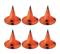 BUBEFSKD Lot de 6 chapeaux en tissu pour Halloween, sorcières, jeux de rôle magiciens pour fêtes d'Halloween et chapeau de magicien
