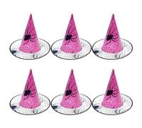 BUBEFSKD Lot de 6 chapeaux en tissu pour Halloween, sorcières, jeux de rôle magiciens pour fêtes d'Halloween et chapeau de magicien