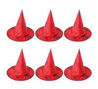 BUBEFSKD Lot de 6 chapeaux en tissu pour Halloween, sorcières, jeux de rôle magiciens pour fêtes d'Halloween et chapeau de magicien