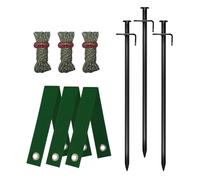 BUBEFSKD Lot de chevilles vertes et recyclables - Chevilles en nylon de 30 cm avec bandes de 40 cm de long pour une utilisation flexible - Pieux rotatifs durables et robustes