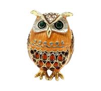 BUBEFSKD Mallette De Rangement pour Bijoux Inspirée du Hibou Recouverte Cristaux Construction en Alliage Robuste pour Les Collections Boucles d'oreilles Boîte Rangement sur Le Thème du Hibou