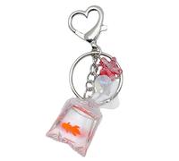 BUBEFSKD Mignon Dessin animé Poisson Charme Porte-clés Artiste d'animal de compagnie Ornement suspendu Porte-clés Beau pendentif pour sac à main Sac à main Pendentif esthétique, rouge, taille unique