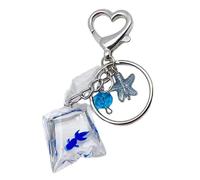 BUBEFSKD Mignon Dessin animé Poisson Charme Porte-clés Artiste d'animal de compagnie Ornement suspendu Porte-clés Beau pendentif pour sac à main Sac à main Pendentif esthétique, bleu, taille unique