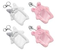 BUBEFSKD Paquet De 4 Porte-Carte Photo Transparent avec -clés Idol Protecteur pour Fille Pochette Couverture Protection Crédit Transparente