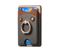 BUBEFSKD Porte-carte de téléphone autocollant avec support pliable et design texturé antidérapant pour un rangement sûr du smartphone. Porte-monnaie avec fente pour carte et support
