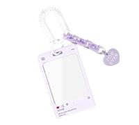 BUBEFSKD Porte-cartes transparent coréen Porte-clés Idole Photo Pochettes Bus Card Cover Photocard Photo Protector Autocollant École Porte-clés Photos