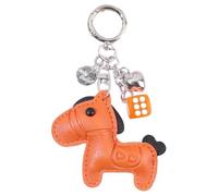 BUBEFSKD Porte-clés en forme de cheval pour sac à main, accessoire de sac à dos, porte-clés en cuir, beau porte-clés, cadeau, porte-clés en cuir, Orange1.