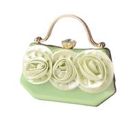 BUBEFSKD Sac à bandoulière en soie avec motifs floraux pour mariage fête femmes strass pochette portefeuille chaîne de soirée sac à main sac à main sac à main sac à main sac à main fleur, Vert clair